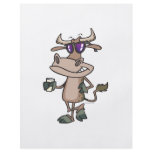 funny cool cow wearing shades cartoon character flyers