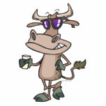 funny cool cow wearing shades cartoon character photo cutout