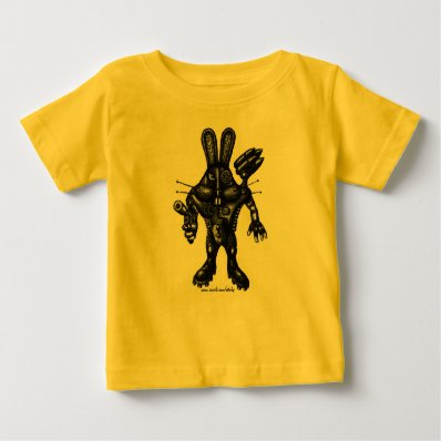 Funny cool cyborg bunny baby t-shirt
