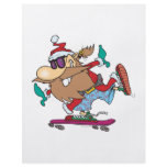 funny cool dude skateboarding santa claus flyers
