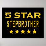Funny Cool Gifts : Five Star Stepbrother Print