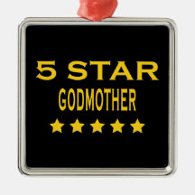 Funny Cool Godmothers : Five Star Godmother Christmas Ornaments