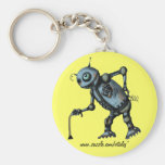 Funny cool old robot keychain design