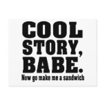 Funny cool story babe postcard