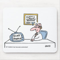Funny Cosmetic Surgeon Cartoon mousepads