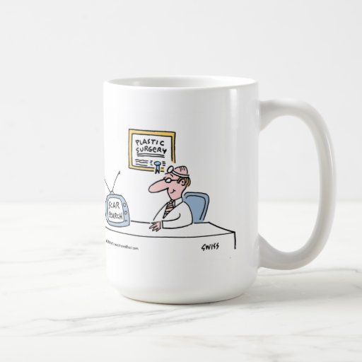 Funny Cosmetic Surgeon's Cartoon Coffee Cup Mugs