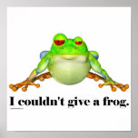 Funny Couldn't Give a Frog Cartoon Print