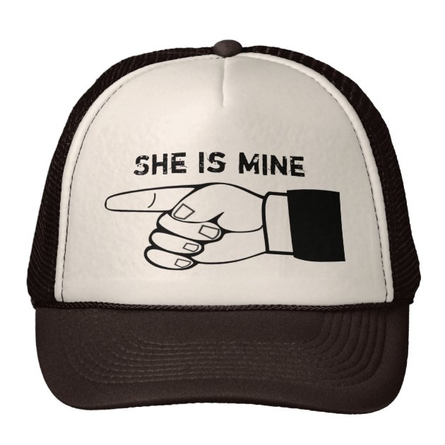Funny couple hat, x2 ,HE/SHE is mine,edit text Trucker Hat-0