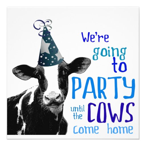 Funny Cow Bachelor or Bachelorette Party Personalized Invite