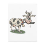 funny cow biting tail post cards