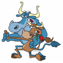 funny cow bull tango cartoon photo sculpture