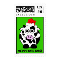 Funny cow Christmas Postage Stamps
