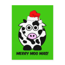 Funny cow Christmas Post Card