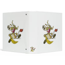 funny cow jumping over moon cartoon vinyl binder