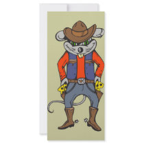 Funny Cowboy Mouse Full Color Rack Card