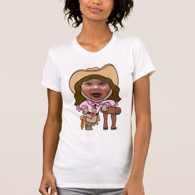 Funny Cowgirl Photo Face Template Tee Shirts