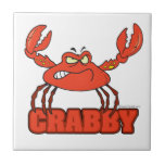funny crabby red crab tile