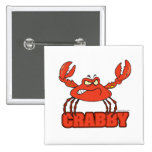 funny crabby red crab with an attitude buttons