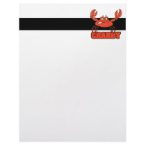 funny crabby red crab with an attitude personalized letterhead