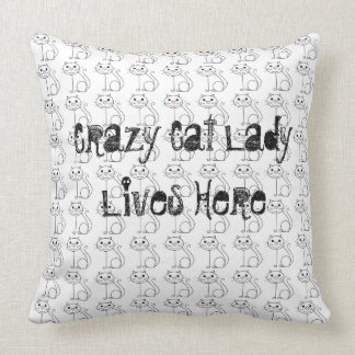 crazy cat lady pillow