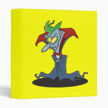 funny creepy vampire catoon character vinyl binders