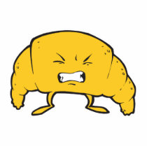 funny croissant cartoon character photo cutout