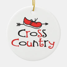 Funny Cross Country Runner Shoe with CC Arrow Christmas Ornament
