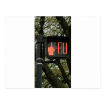 Funny Crosswalk says FU Post Cards