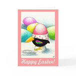 Funny crow Easter egg cards
