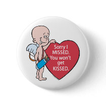 Funny Cupid Missed Anti-Vday Button
