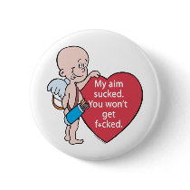 Funny Cupid's Aim Sucks Button
