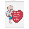 Funny Cupid's Aim Sucks T-shirts and Gifts card