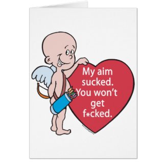 Funny Cupid's Aim Sucks T-shirts and Gifts card