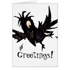 Funny Custom Black Crow Greetings Black Crow Card