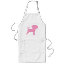 Funny Cute Big Head Puggle Dog (pink) Apron