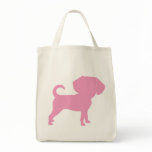 Funny Cute Big Head Puggle Dog (pink) Bag