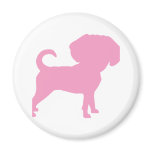 Funny Cute Big Head Puggle Dog (pink) Refrigerator Magnets