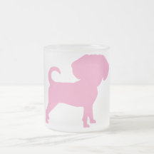 Funny Cute Big Head Puggle Dog (pink) Mugs