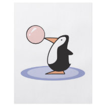 funny cute bubble gum penguin flyers