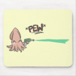 Funny Cute Cartoon Lazer Squid Mousepad