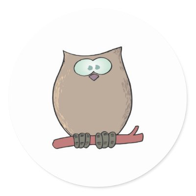 Funny  Cute Cartoons on Funny Cute Cartoon Owl Stickers By Doonidesignsanimals