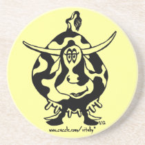 Funny cute cow graphic art coaster design