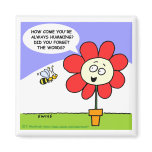 Funny Cute Gardening Cartoon  Fridge Magnet