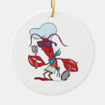 funny cute lobster cook chef christmas ornaments