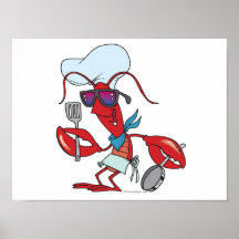 funny cute lobster cook chef posters