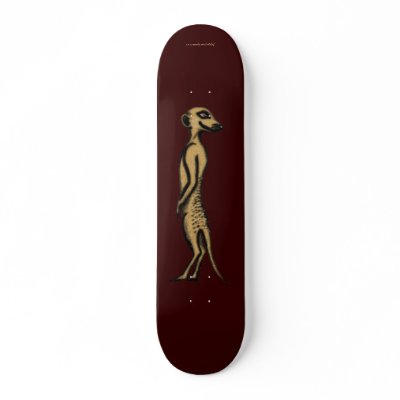 Funny cute meerkat skateboard design