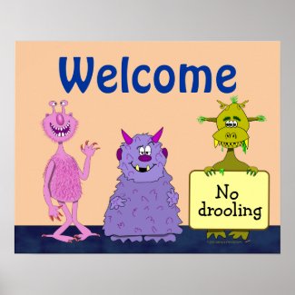 Funny Cute Monsters Back to School Poster