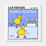 Funny Cute  Pears Skating Cartoon Kitchen Magnets