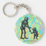 Funny cute robot and robot baby keychain design