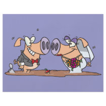 funny cute silly wedding pigs bride groom full color flyer